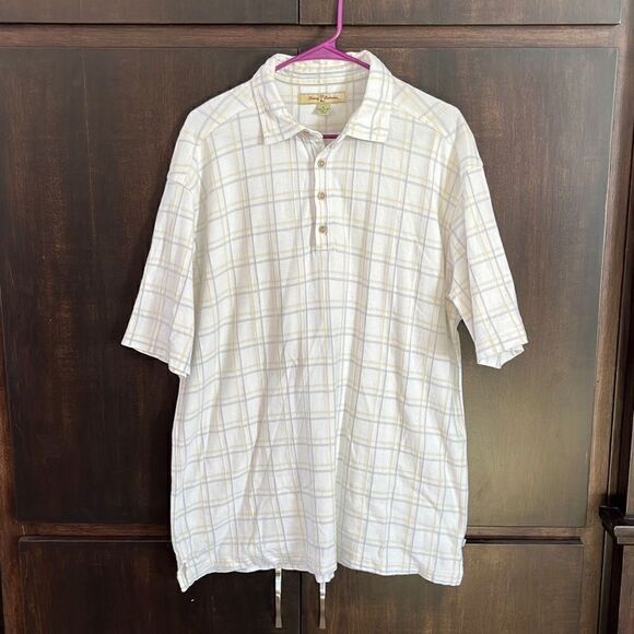 Tommy Bahama Gray & Yellow Polo Shirt XL - Picture 1 of 4